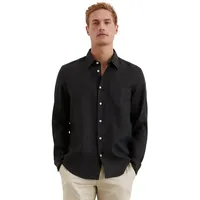 Marc O'Polo Regular Fit Freizeithemd aus reinem Leinen, Black,