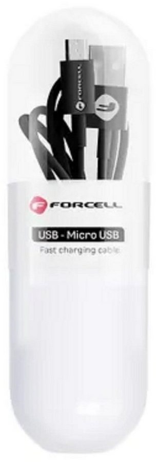 Forcell Kabel USB auf Micro 2,4A C321 TUBA schwarz 1 Meter Smartphone-Kabel, (100 cm) schwarz