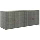 DOTMALL Gartenbox Gartenschrank Grau 198x55,5x80 cm Poly Rattan grau