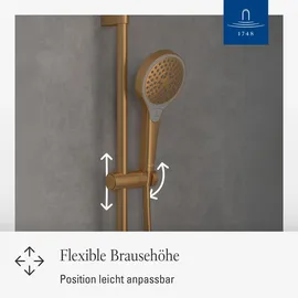 Villeroy & Boch Verve Showers Duschgarnitur 3 Strahlarten brushed gold TVS10900700076