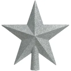 Decoris Silberner Stern für Weihnachtsbaum 19X4,2X19Cm