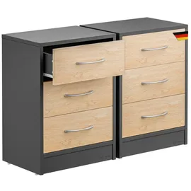 CASARIA Nachtschrank Eloise 39 x 28 x 54 cm Grau