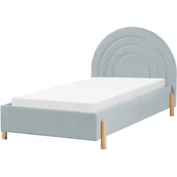 Kinderbett Samtstoff ANET 90 x 200 cm Hellblau