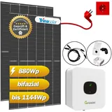 Alpha Solar Balkonkraftwerk Set 870Wp / 600W mit Trina Solar Vertex S+ und Growatt MIC 600TL-X, Mini-Solaranlage, Plug and Play