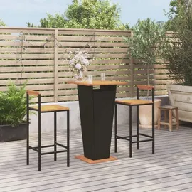 vidaXL Gartenbar-Set 3-tlg. Schwarz