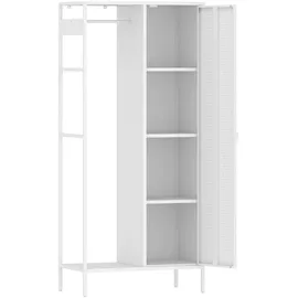 [en.casa] Puumala Kleiderschrank 180x80x45 cm Weiß