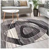 Mazovia Designteppich Modern Teppich Kurzflor Wohnzimmerteppich Robust und pflegeleicht GRAU, 160 x 230 cm, Fußbodenheizung,Allergiker geeignet,Farbecht,Pflegeleicht,Geometrisch grau 160 x 230 cm