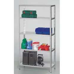 SCHULTE Lagerregale Steckregal Profiline Verzinkt 100,0 x 40,0 x 190,0 cm Silber