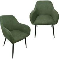 Hti-Living Stuhl Albany Waffle Grün 2er-Set