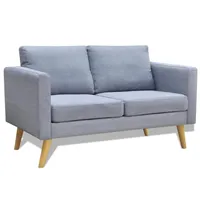 vidaXL Sofa 2-Sitzer Stoff Hellgrau