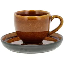 Bitz Espressotasse mit Untertasse 0,07 l Amber/Schwarz