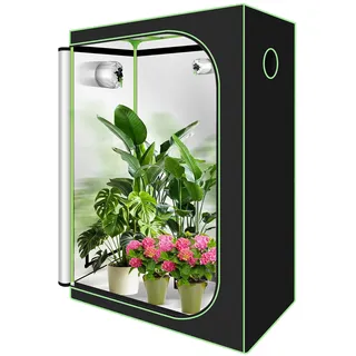 Ansobea Growzelt, 120x60x180cm Grow Box, 600D Oxford Grow Tent, Lichtdicht und Wasserdicht Growschrank, Luftig Gewächshaus Growroom für Homegrowing, Indoor-Anbau