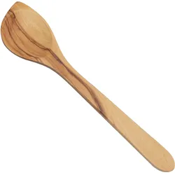 Rührkelle Olivenholz mit Spitze - Handgefertigt, Küchenhelfer zum Rühren & Abschmecken - 30cm, langlebig, MOCA-zertifiziert, Made in Italy