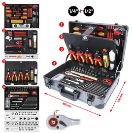 KS Tools Elektriker-Werkzeugkoffer 128-tlg. grau