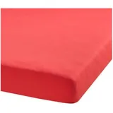 BettwarenShop Spannbettlaken Jersey-Elasthan 120 x 200 - 130 x 220 cm rot