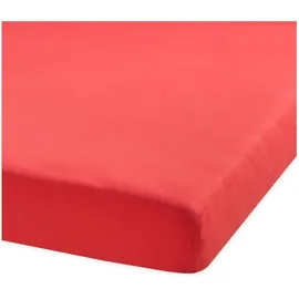 BettwarenShop Spannbettlaken Jersey-Elasthan 120 x 200 - 130 x 220 cm rot