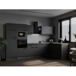 Respekta Winkelküche L-Form 340 cm grau