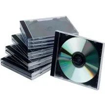 Connect CD-Hüllen Jewel Case transparent/schwarz VE=10 Stück