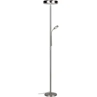 Trio Reality Leuchten LED-Stehlampe Palermo Metall Silber Nickel matt
