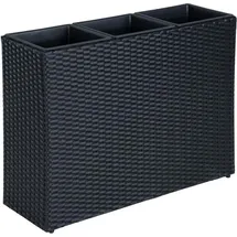 Estexo Pflanzkübel Rattan Blumentopf Set Schwarz