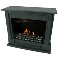 Kaminbau Mierzwa Echtfeuer-Dekokamin Emily (Deluxe, Brenngel & Bio-Ethanol Kamin inkl. regulierbarer Brenner & Zubehör), Farbwahl, Gelkamin, Ethanolkamin, Kaminofen, Bodenkamin schwarz