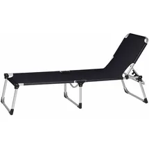Siena Garden Dreibeinliege XXL 209 x 69,5 x 86 cm schwarz klappbar