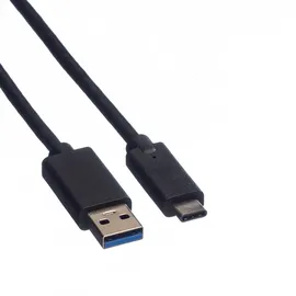 ROLINE GREEN USB 3.2 Gen 1 Kabel, A-C, ST/ST, schwarz, 1 m