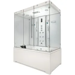 AcquaVapore Kombination Badewanne Dusche K80-WS-TH-A-EC Duschtempel 100x180 cm 2K Scheibenversiegelung