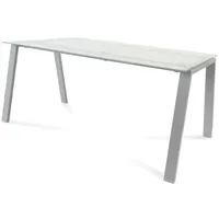 Rocada Schreibtisch Blanca BxTxH 160x80x73cm Gestell grau Platte Glas