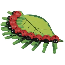 Rayher Holzklammern grün/rot mit Marienkäfer Ø 2,5 cm, 10 St.