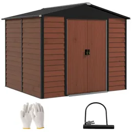 Outsunny Gerätehaus 4,4 m2 2,40 x 2,06 m Teak