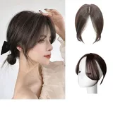 KIWZXKA Topper Mittelseitenteil Echthaar, 11 Zoll Haartopper for Frauen, Echtes Echthaar Ohne Pony, for Frauen Mit Dünner Werdendem Haar Top-Haarteile (Color : Light Brown)