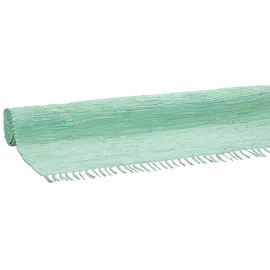 OTTO home Teppich OTTO HOME "Paul" Gr. 1, grün (mint), B:60cm H:5mm L:120cm, Baumwolle, Teppiche, Teppich, Wendeteppich, Uni, handgewebt, mit Fransen, reine Baumwolle, Läufer