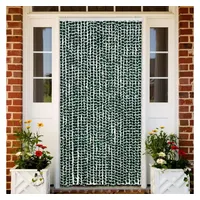 VidaXL Fliegenvorhang Grün und Weiß 118x220 cm Chenille