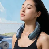 Halbleiter-nackenventilator, Heiz- Und Kühlfunktion, Tragbar, Leise, 3 Geschwindigkeitsstufen, Ideal Für Reisen, Strand, Radfahren Und Camping, 10000 Mah, Marineblau