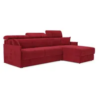 Miryam Ecksofa Mit Matratze Mit Verstellbaren Kopfstützen Aus Weichem, Fleckenabweisendem Stoff T31 232 Cm Rechts Rot