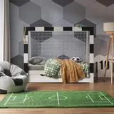 VitaliSpa Kinderbett Fußballtor 80 x 160 cm Kiefer massiv weiß schwarz