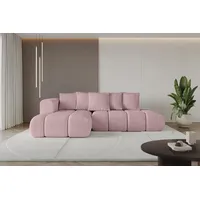 altdecor Ecksofa Cord mit Schlaffunktion 2-Sitzer Rosa