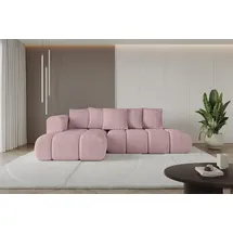 altdecor Ecksofa Cord mit Schlaffunktion 2-Sitzer Rosa
