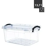 Centi Livinja Box SOFIA, 13.7 L, 42x27,5x17,5cm, Transparent, schwarze Griffe, Lebensmittelecht, PP