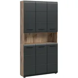 xonox.home Mehrzweckschrank 90 x 185 x 30 cm Schwarz