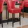 GGM Möbel 2er-Set Diner Barhocker | Leder | Rot | American Barhocker, American Diner Barhocker