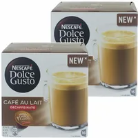 Nescafé DOLCE GUSTO Cafe au Lait Decaffeinato Entkoffeinierter Kaffee 32 KAPSELN