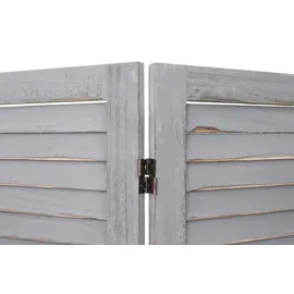 Mendler Paravent HWC-G30, Trennwand Sichtschutz Raumteiler, Shabby-Look 170x162cm ~ grau