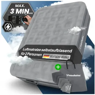 Heimfleiss Heimfleiss® Luftmatratze selbstaufblasend 150x200 cm | Premium Luftbett 2 Personen | Schnell Aufblasbare Matratze ideal nutzbar als Gästebett & Camping Bett | Selbstaufblasbare Gästematratze mit Pumpe