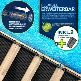 tillvex Pool Solarkollektor Set schwarz 120 cm x 300 cm