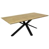 Esstisch 200x100 cm Eiche durchg. Lamelle Schweizer Kante Spyder Gestell NEU/OVP