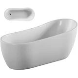 Tronitechnik TroniTechnik® Freistehende Badewanne KASOS Maße ca. 170 x 80 x 72cm Wanne - Füllmenge 195 Liter, aus Acryl mit Siphon