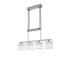 TRIO Leuchten LED Pendelleuchte, Dimmfunktion, LED wechselbar, Warmweiß, Zugpendelleuchten höhenverstellbar, Stoff-lampe hängend, Breite 77cm weiß