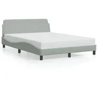 VidaXL Bettgestell \"Dover\" Hellgrau 120x200 cm Samt